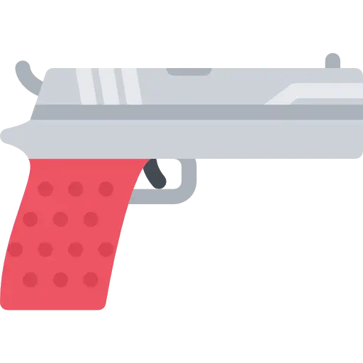 Gray and Red Handgun Icon