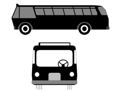 Black Bus Icons for Transportation Theme