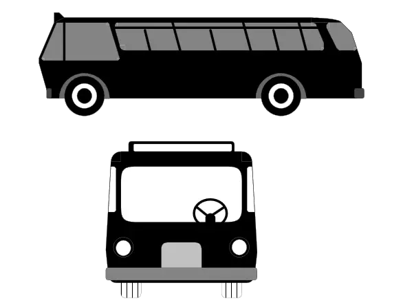 Black Bus Icons for Transportation Theme