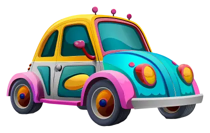 Colorful Cartoon Car Illustration
