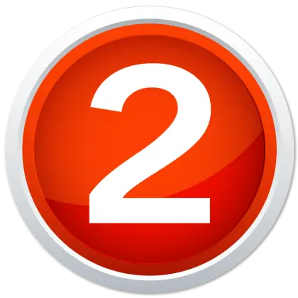 Red Number Two Icon in Circular Design