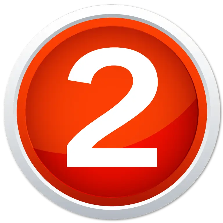 Red Number Two Icon in Circular Design