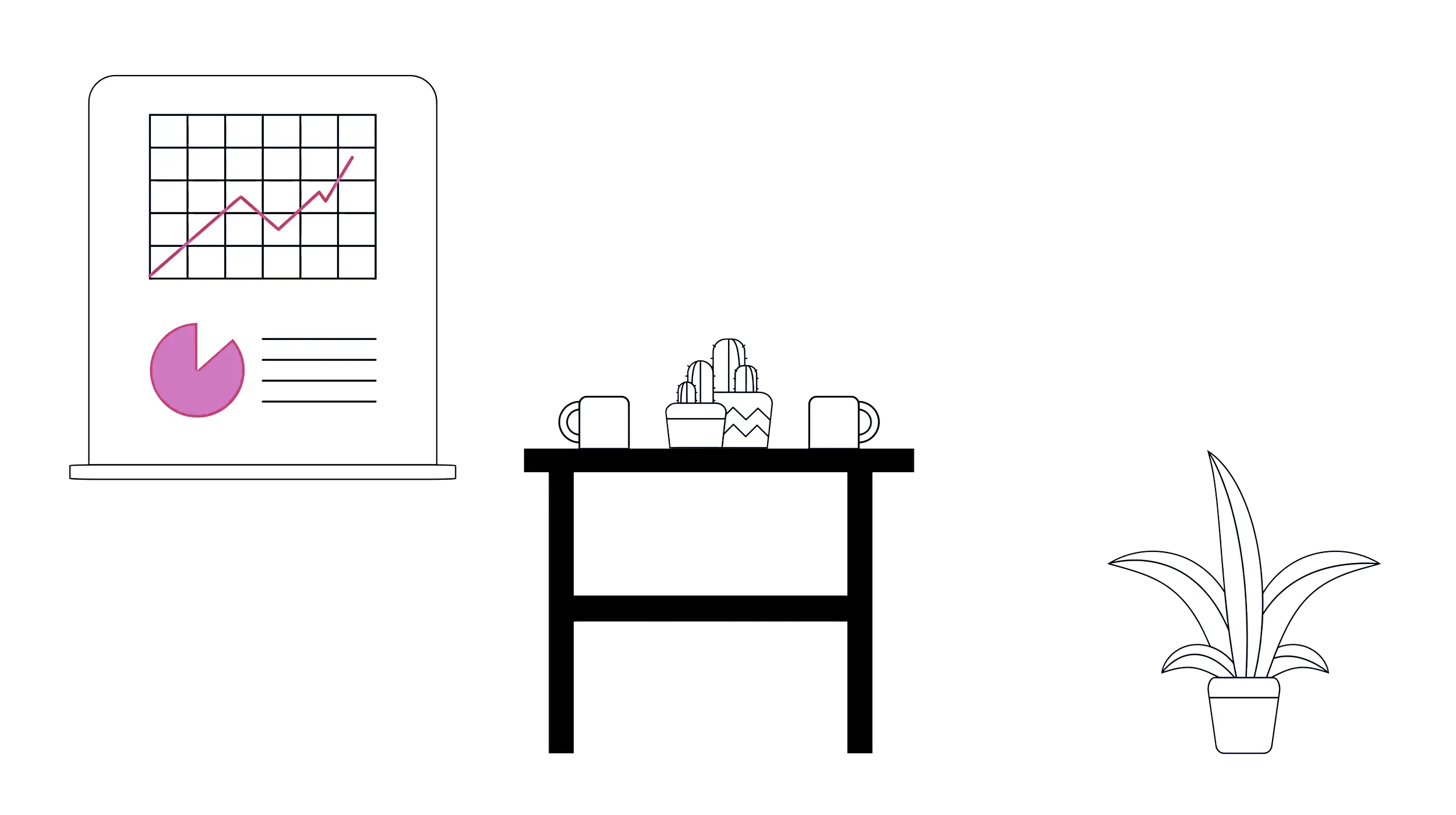 Workspace Setup with Chart and Desk