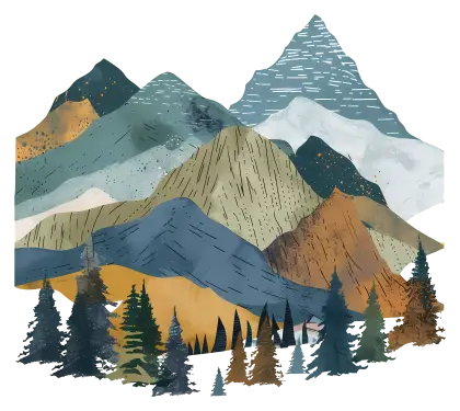 Beautiful Mountain Landscape with Trees