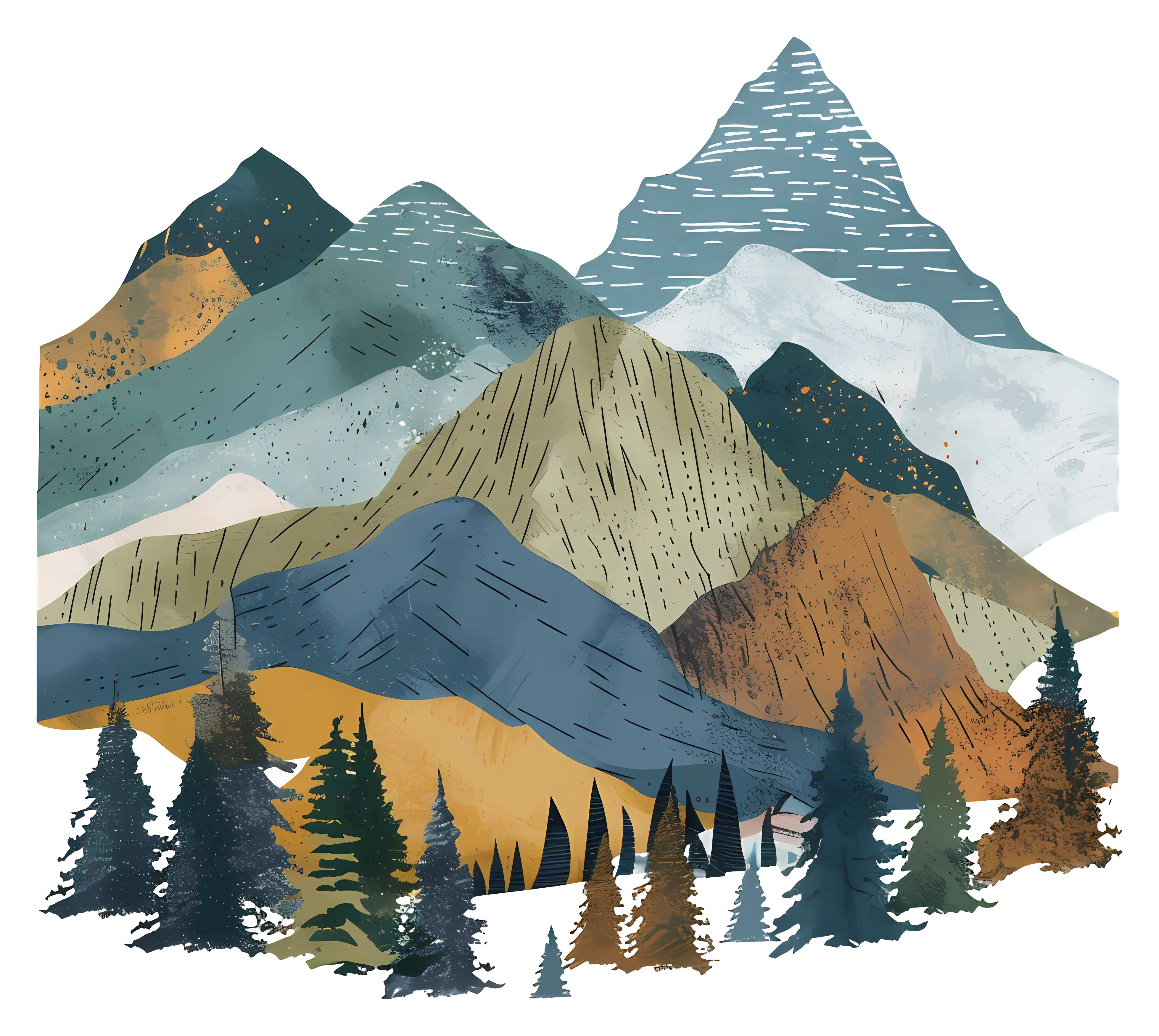 Beautiful Mountain Landscape with Trees