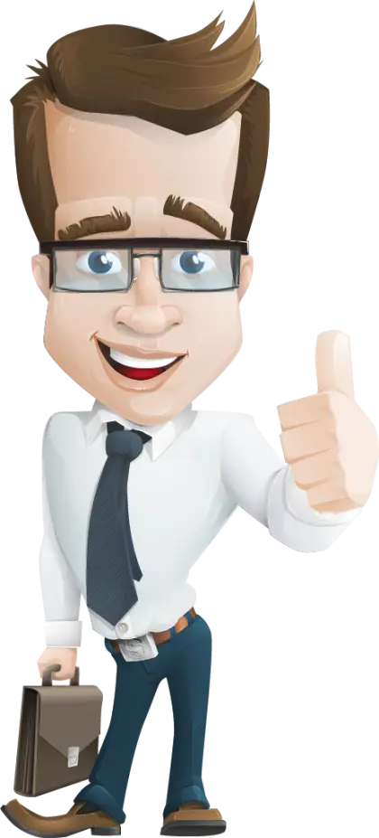 Businessman Cartoon Character Giving Thumbs Up