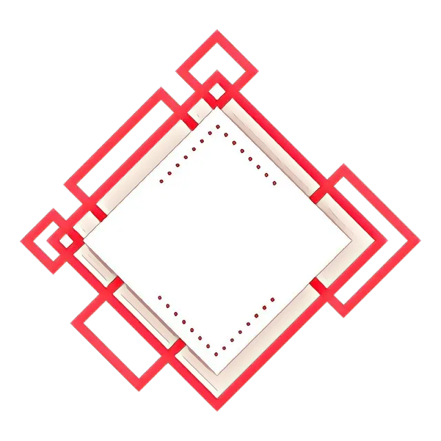 Red Geometric Frame Design