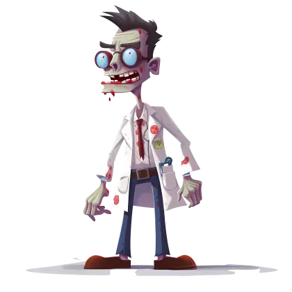 Zombie Scientist Cartoon Character