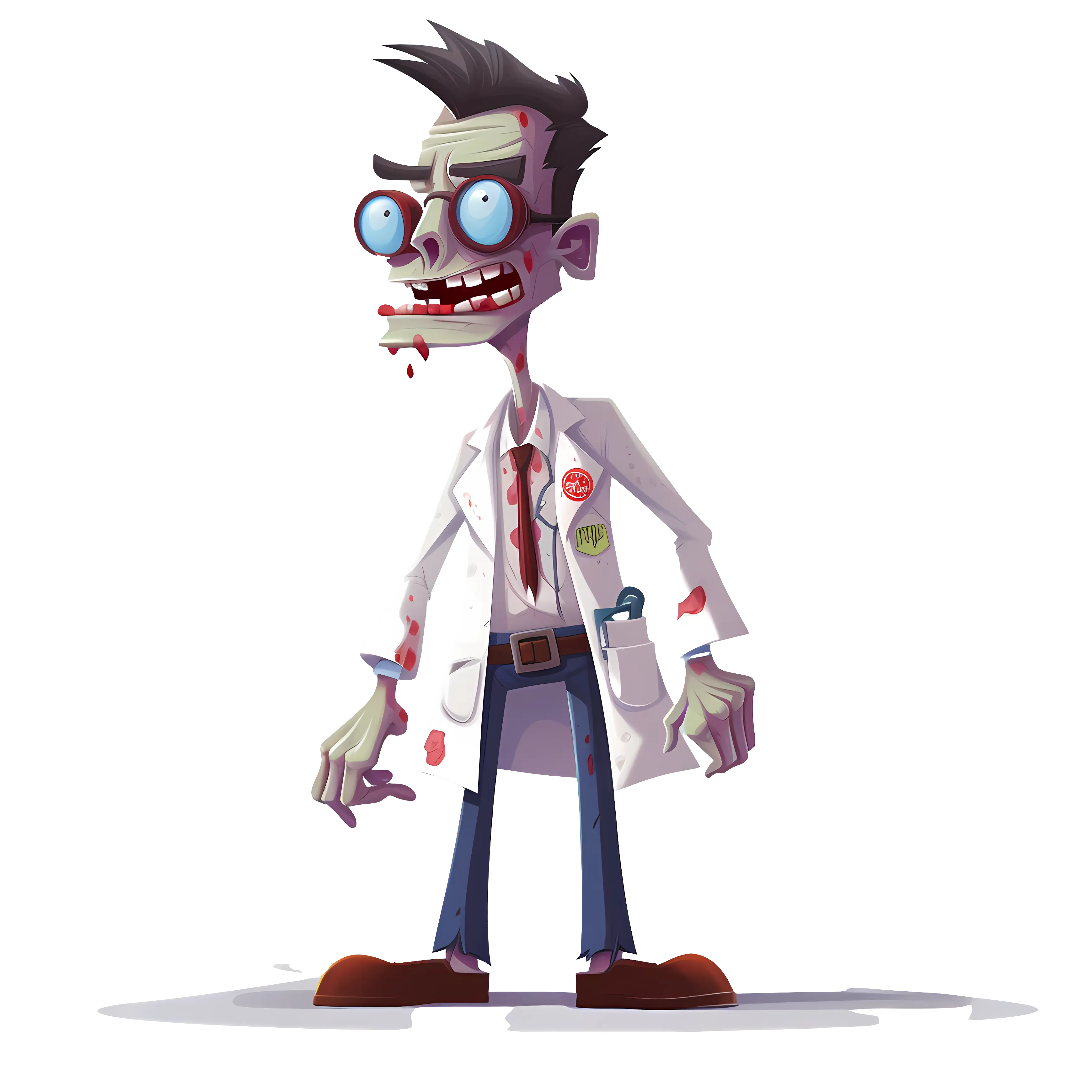Zombie Scientist Cartoon Character