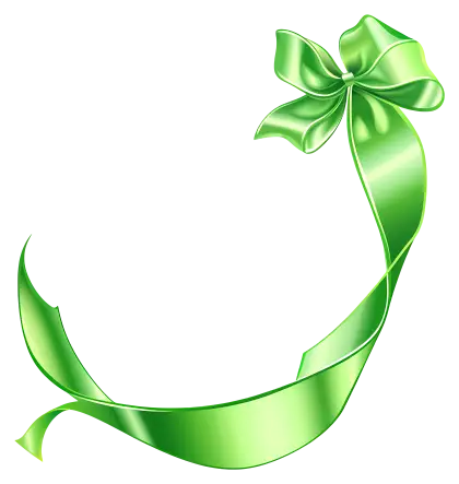 Green Ribbon with Elegant Bow