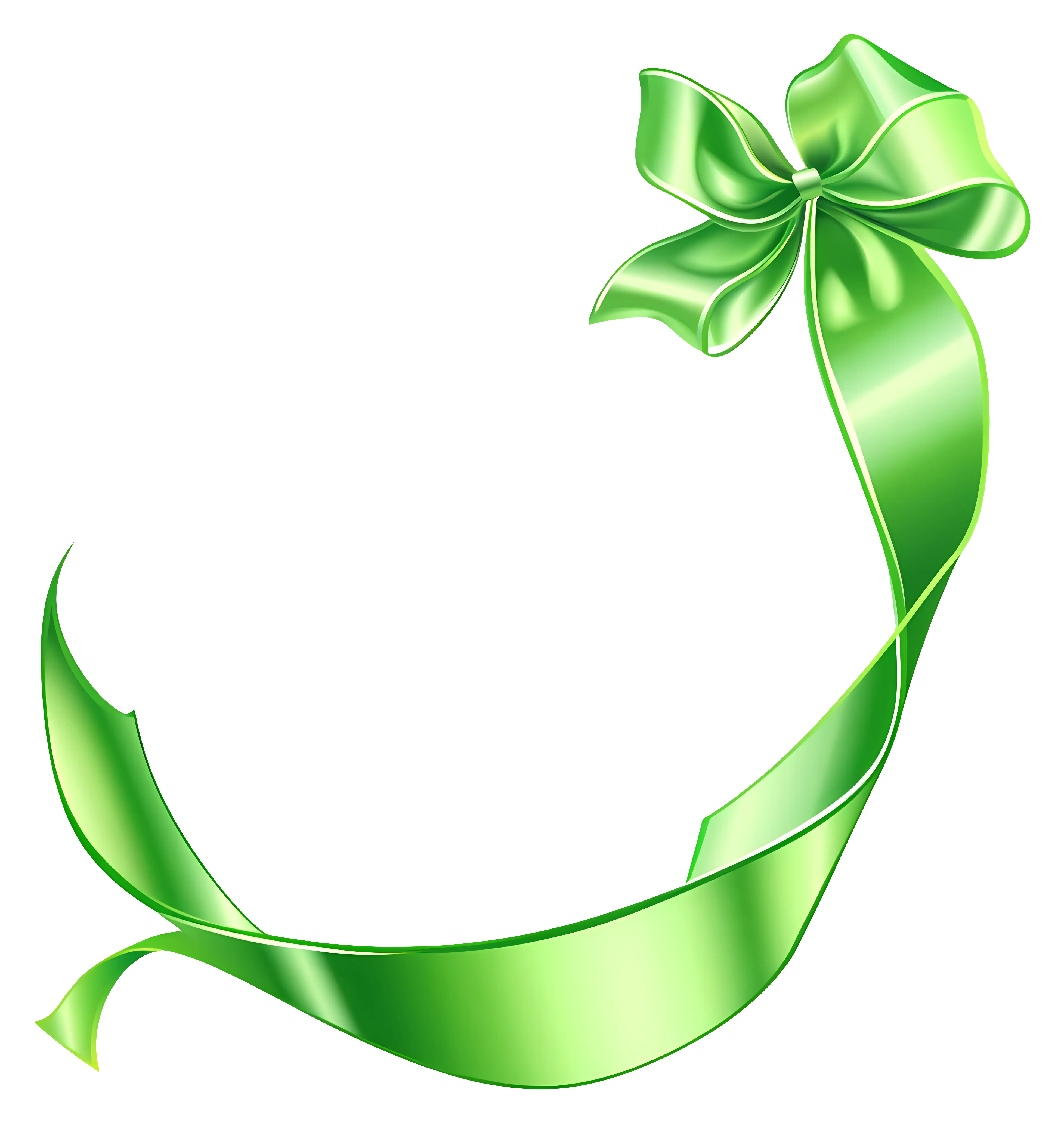 Green Ribbon with Elegant Bow