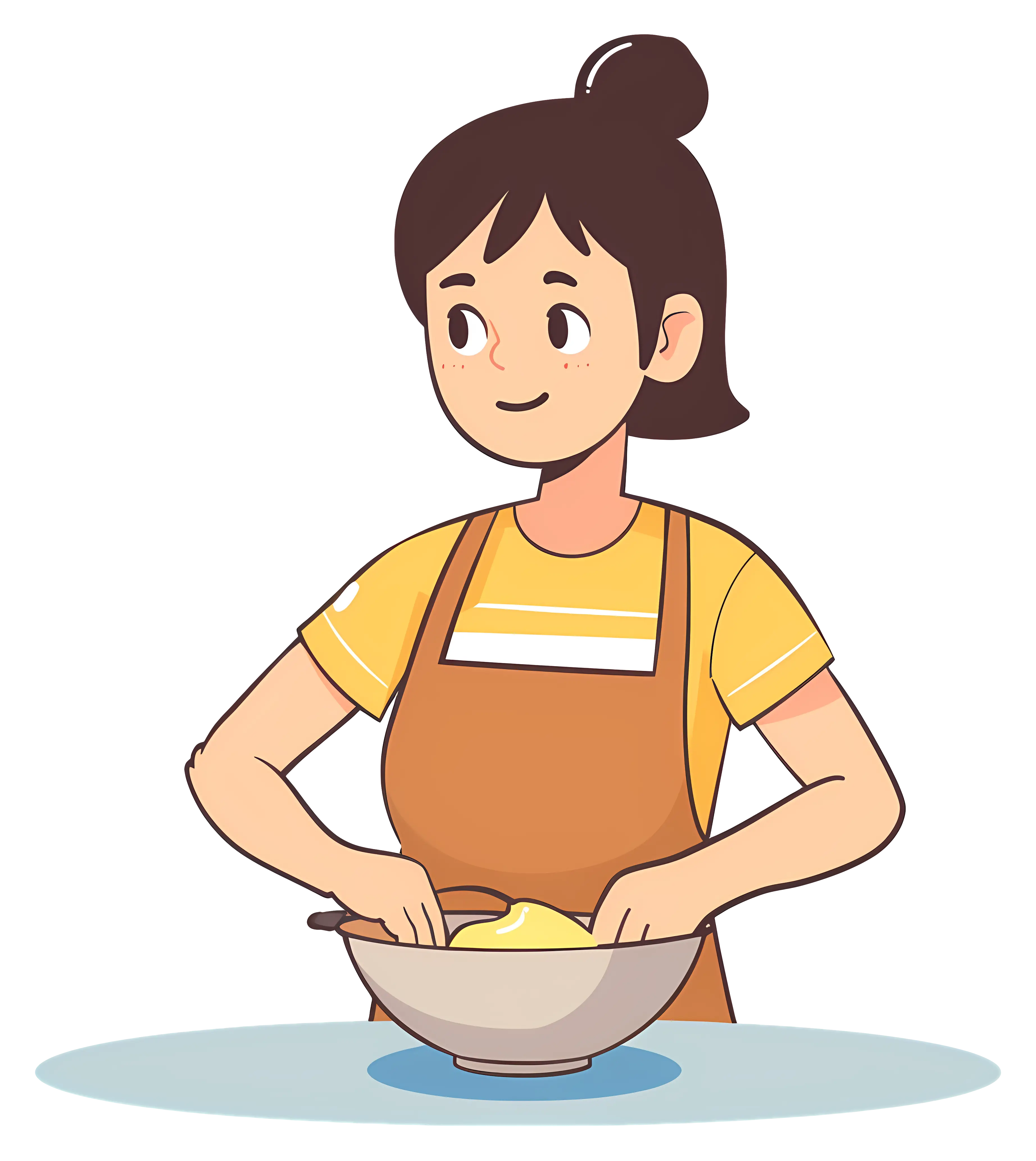 Girl Mixing Ingredients in a Bowl