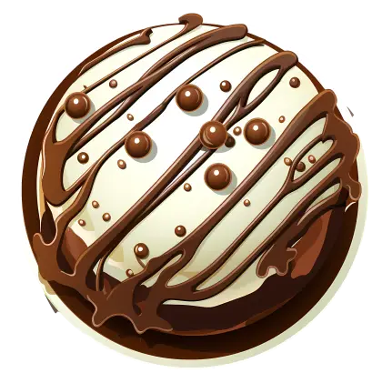 Chocolate-Drizzled Dessert Illustration