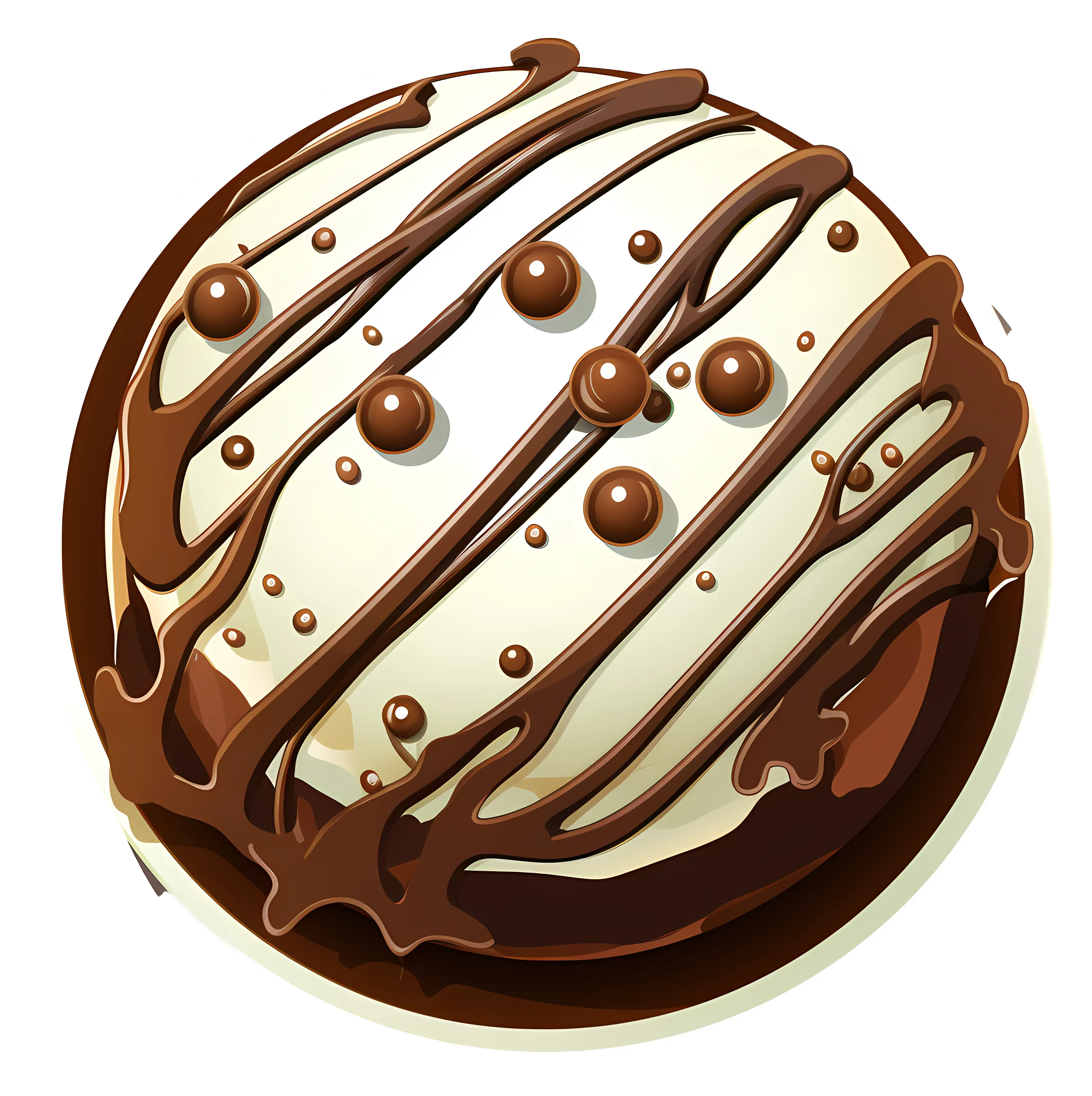 Chocolate-Drizzled Dessert Illustration