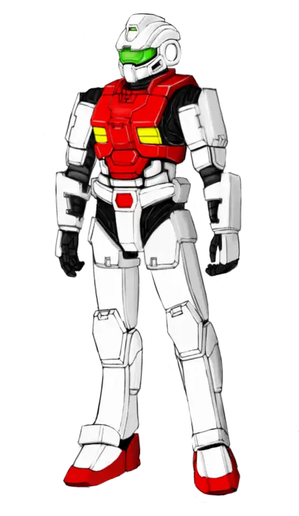Red and White Robot Action Figure