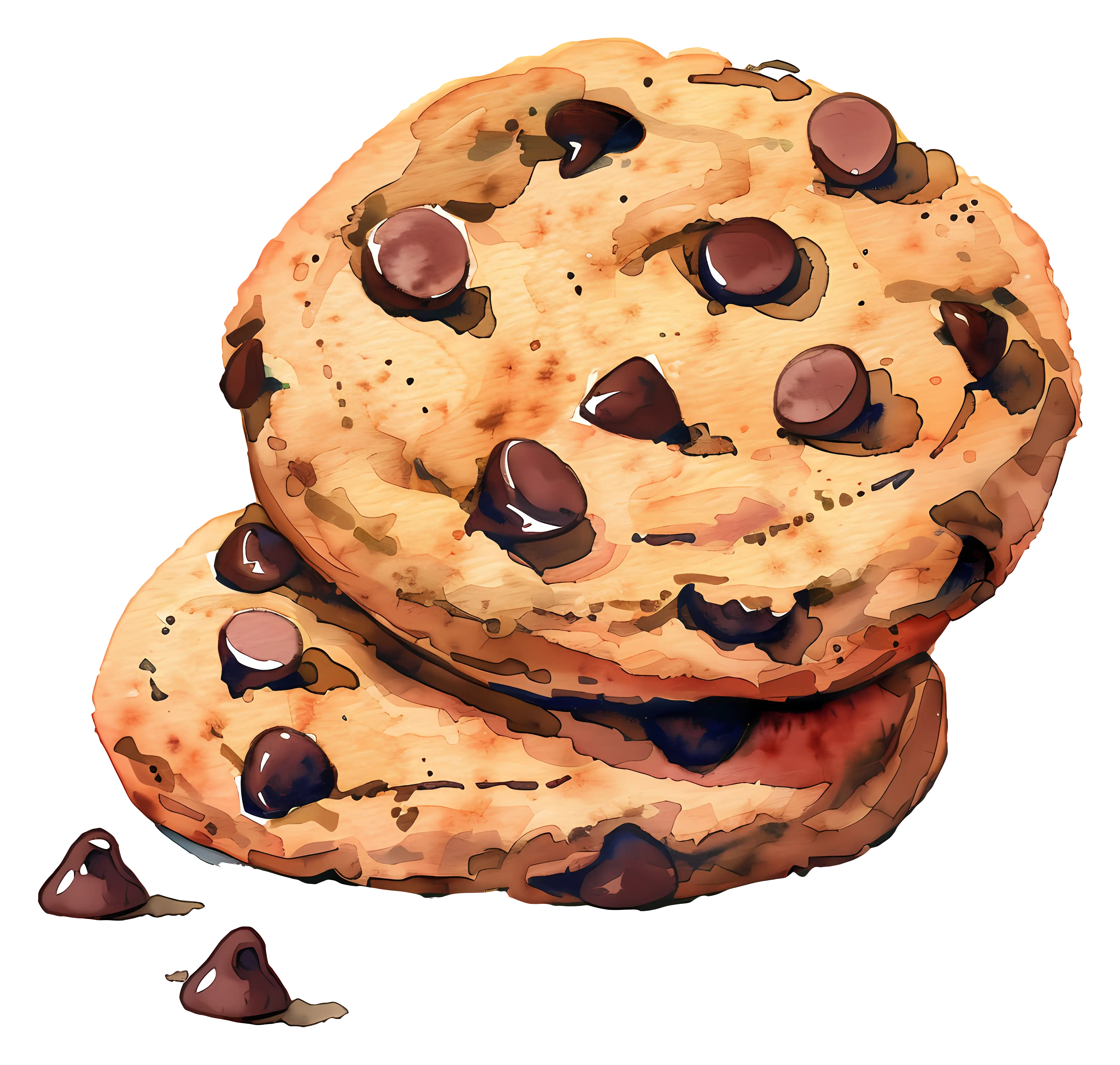 Delicious Chocolate Chip Cookies Illustration