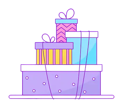 Cartoon Stacked Gift Boxes