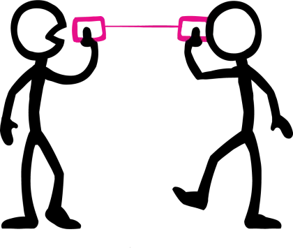 Stick Figures Communicating with String Phones
