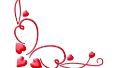 Red Heart Corner Swirl Decoration