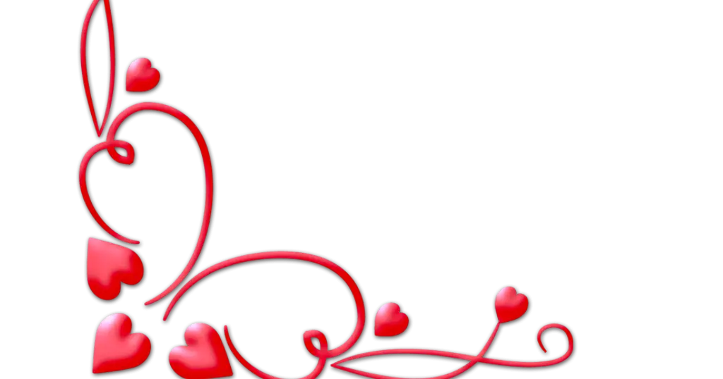 Red Heart Corner Swirl Decoration