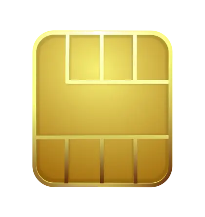 Gold SIM Card for Mobile Communication