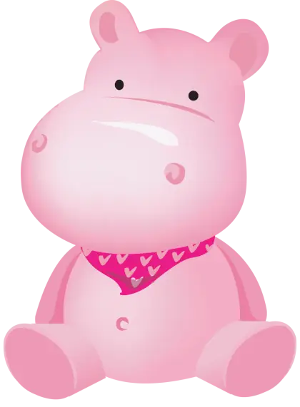 Adorable Pink Hippo Cartoon