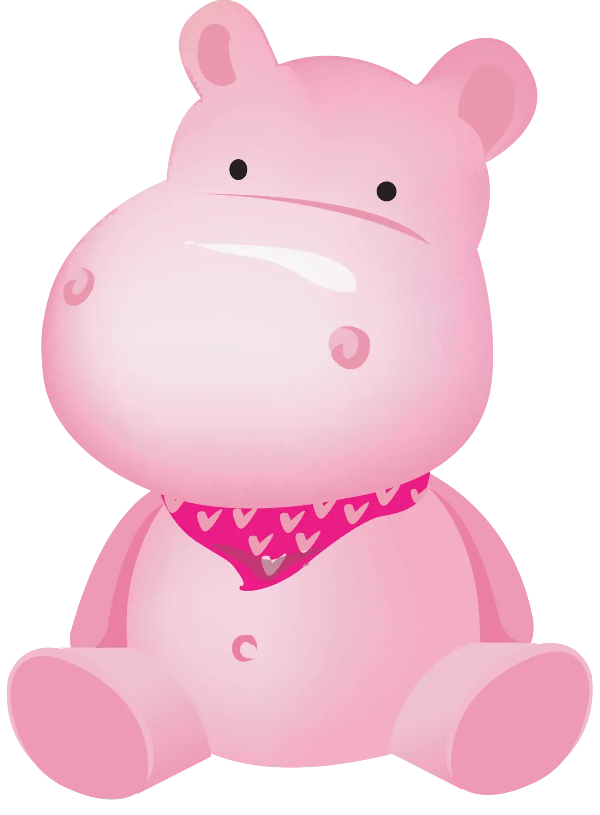 Adorable Pink Hippo Cartoon