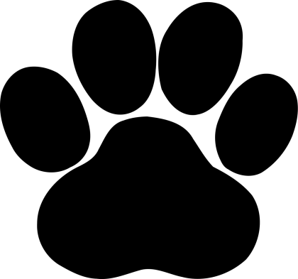 Black Paw Print Logo Simple Silhouette