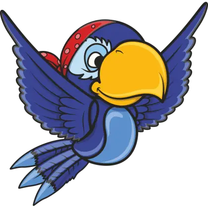 Cartoon Pirate-Style Parrot Illustration