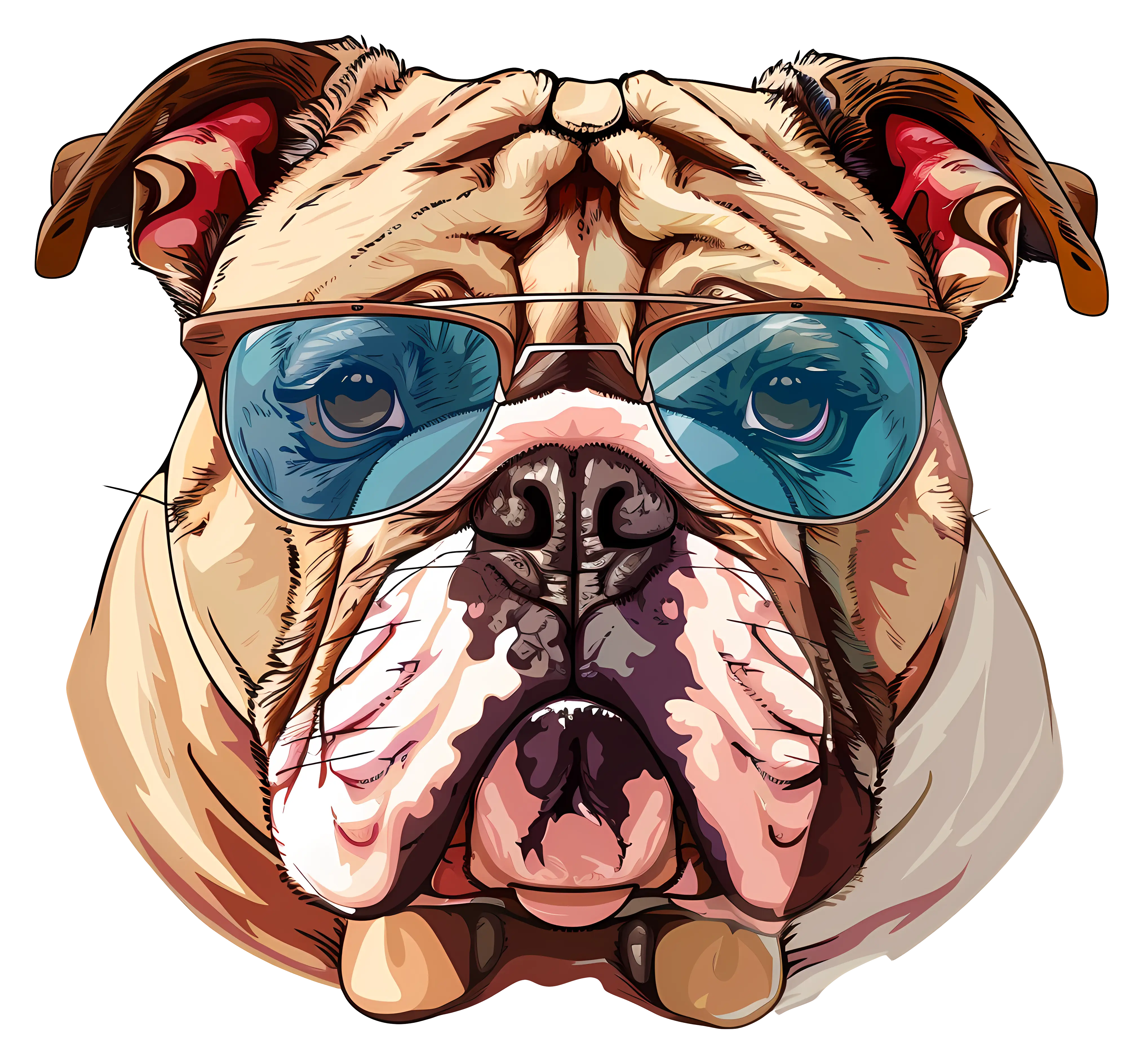 Cool bulldog with sunglasses
