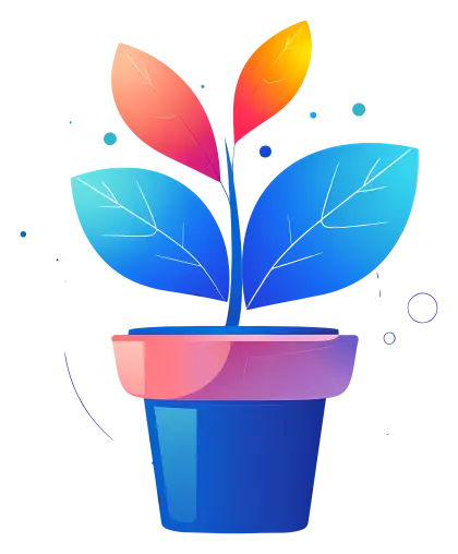 Colorful Potted Plant Illustration