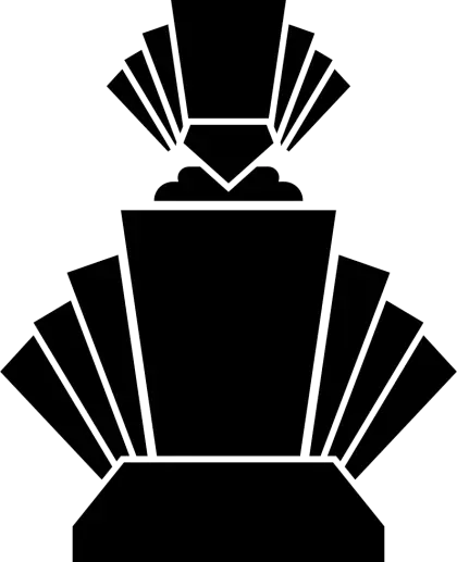 Art Deco Black Trophy Silhouette Logo