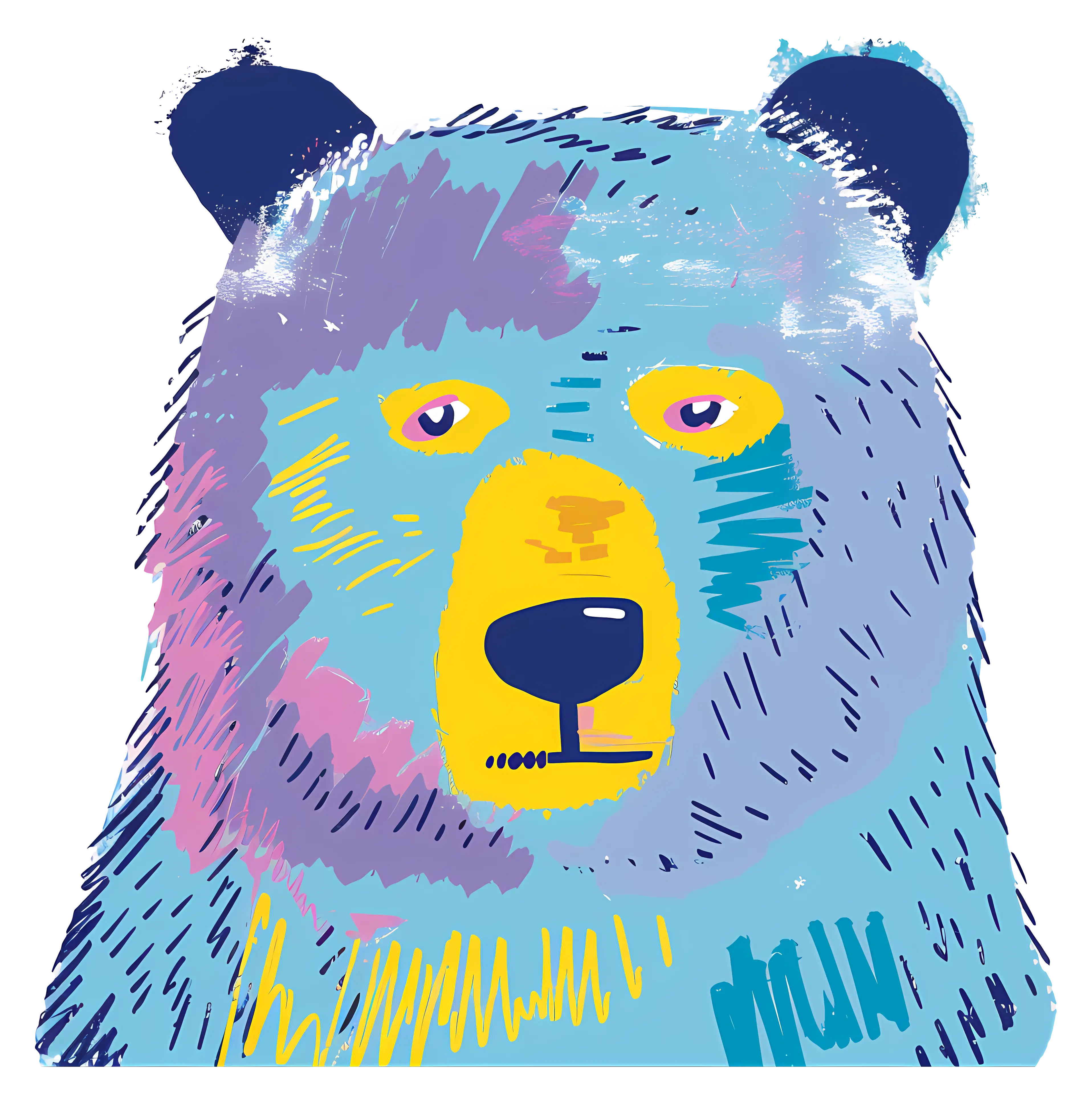 Colorful Bear Cartoon Illustration