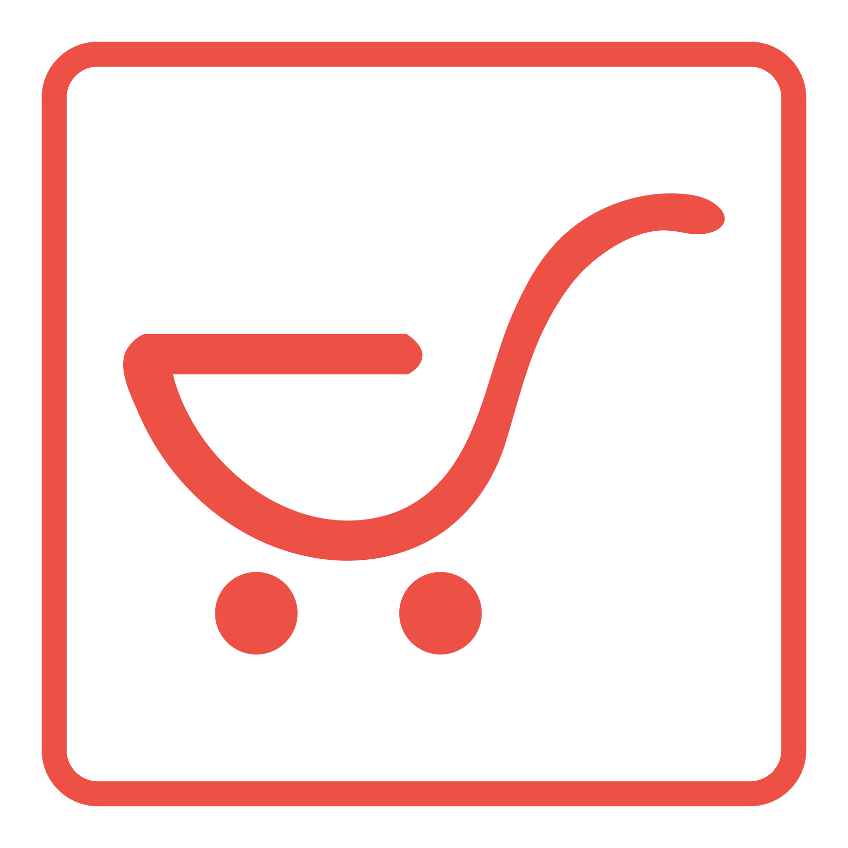 Red Shopping Cart Icon for E-commerce