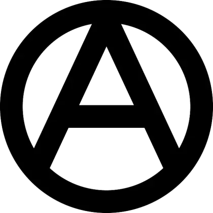 Black Anarchy Symbol in Circle
