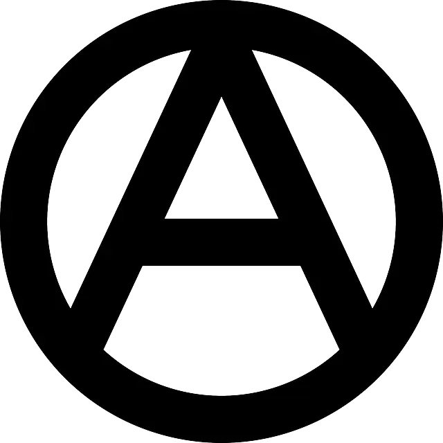 Black Anarchy Symbol in Circle