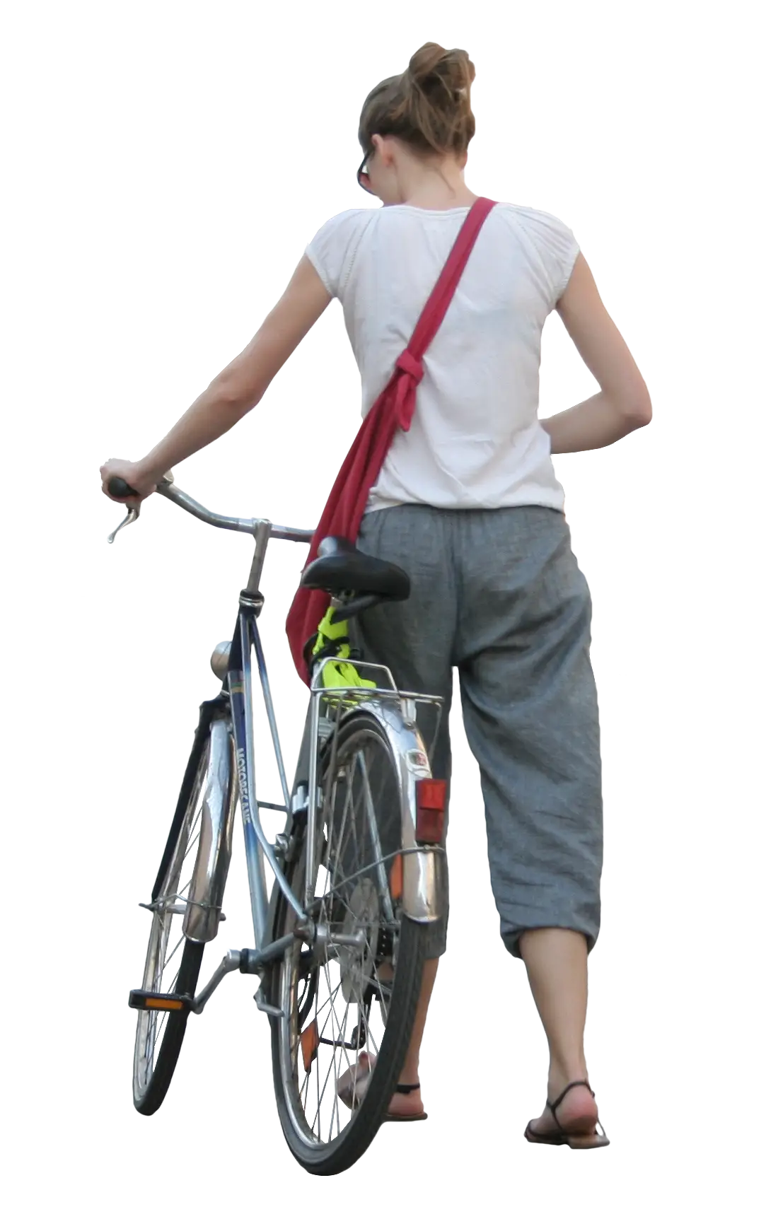 Woman Walking with Bicycle
