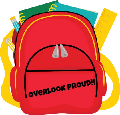 Red Backpack with School Supplies