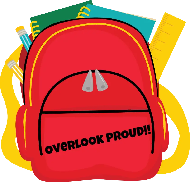 Red Backpack with School Supplies