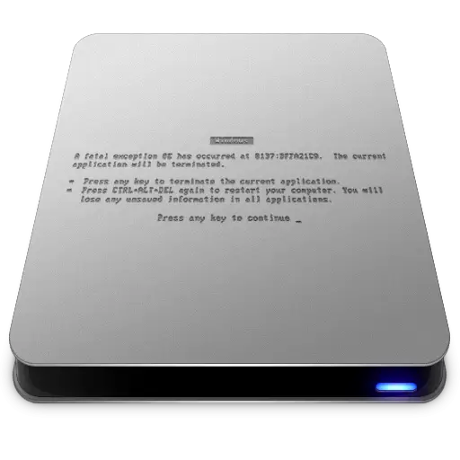 Silver Hard Drive with Error Message