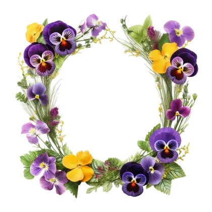 Floral Wreath Made of Pansies
