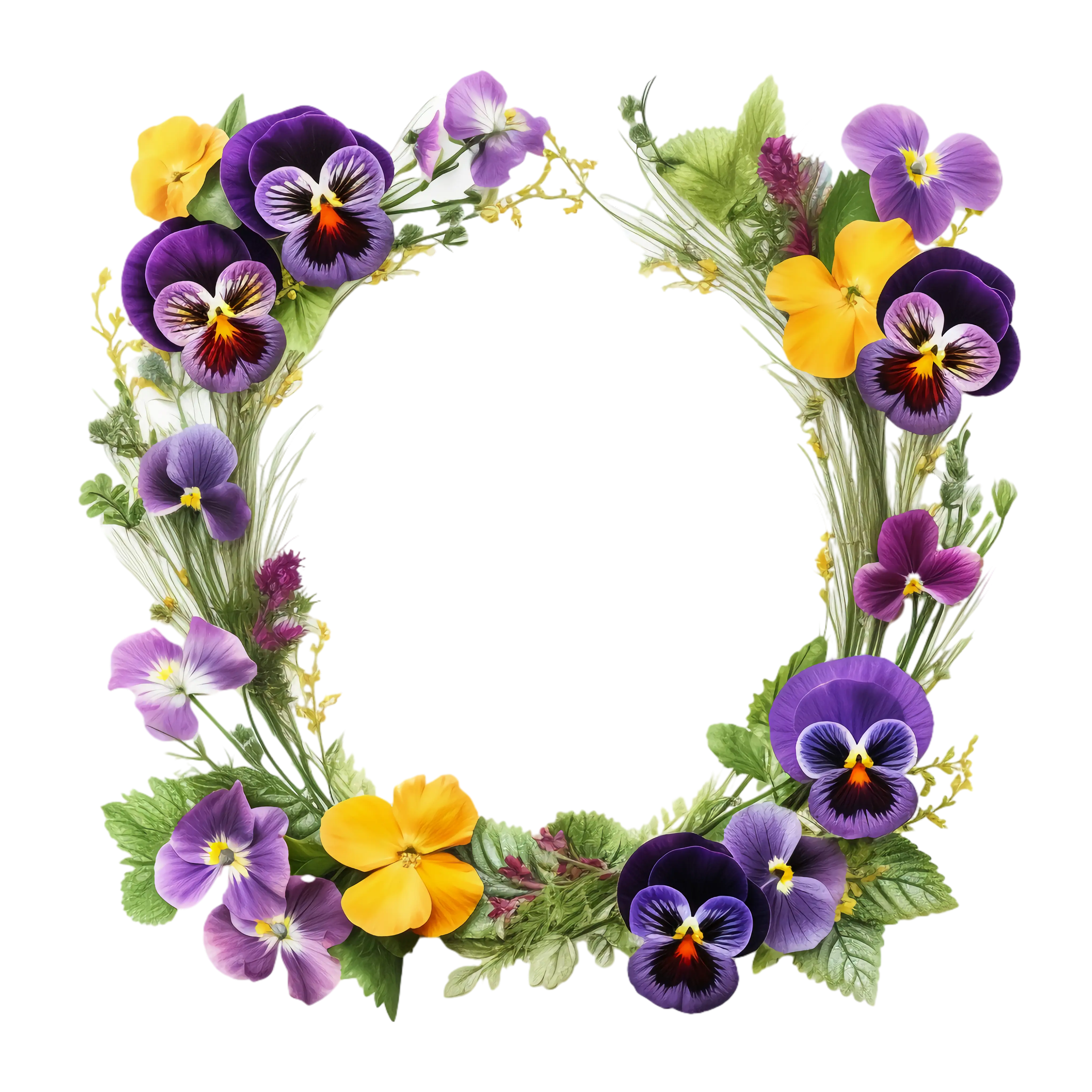 Floral Wreath Made of Pansies