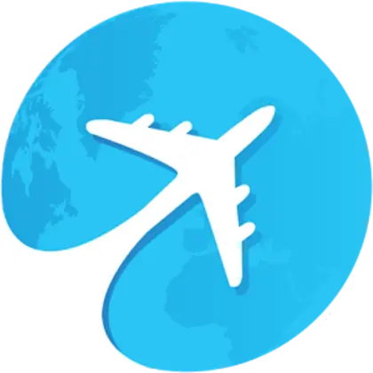 Airplane Icon with Globe for Travel Concepts