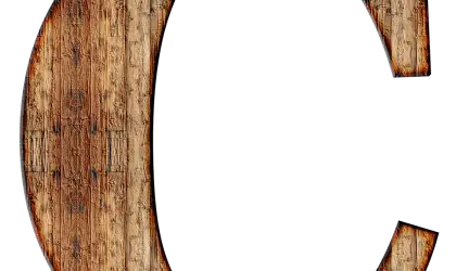 Rustic Wooden Letter C