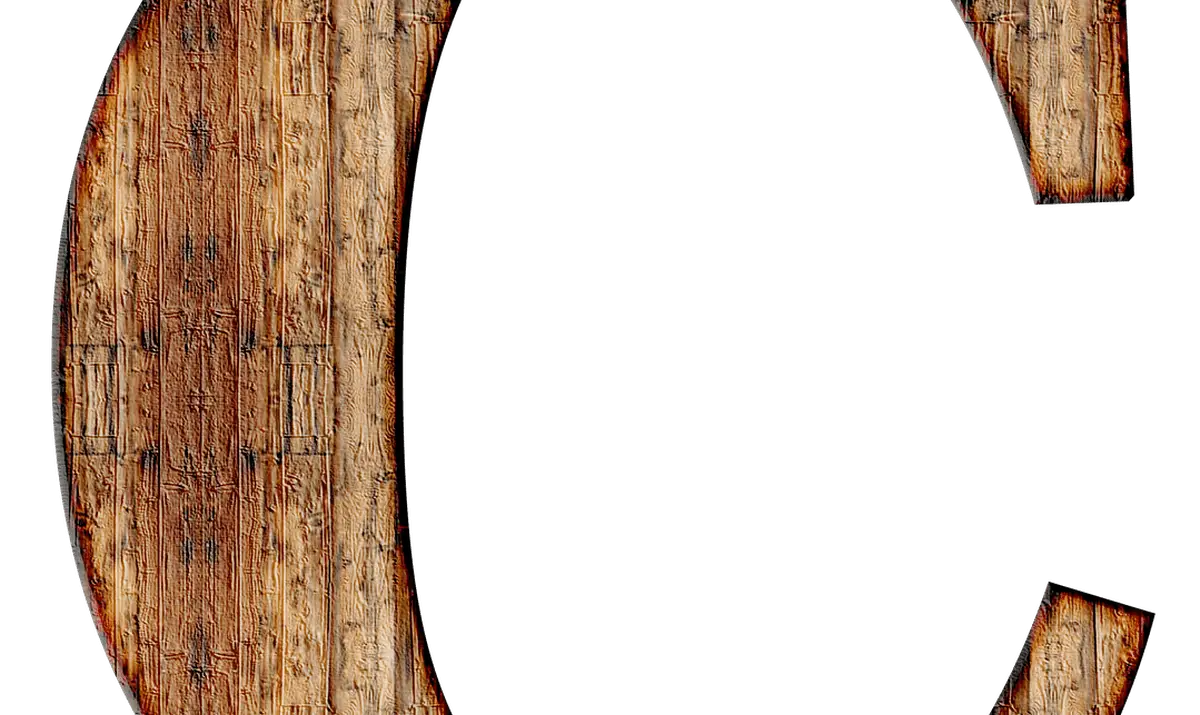 Rustic Wooden Letter C