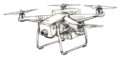 Drone Sketch Illustration