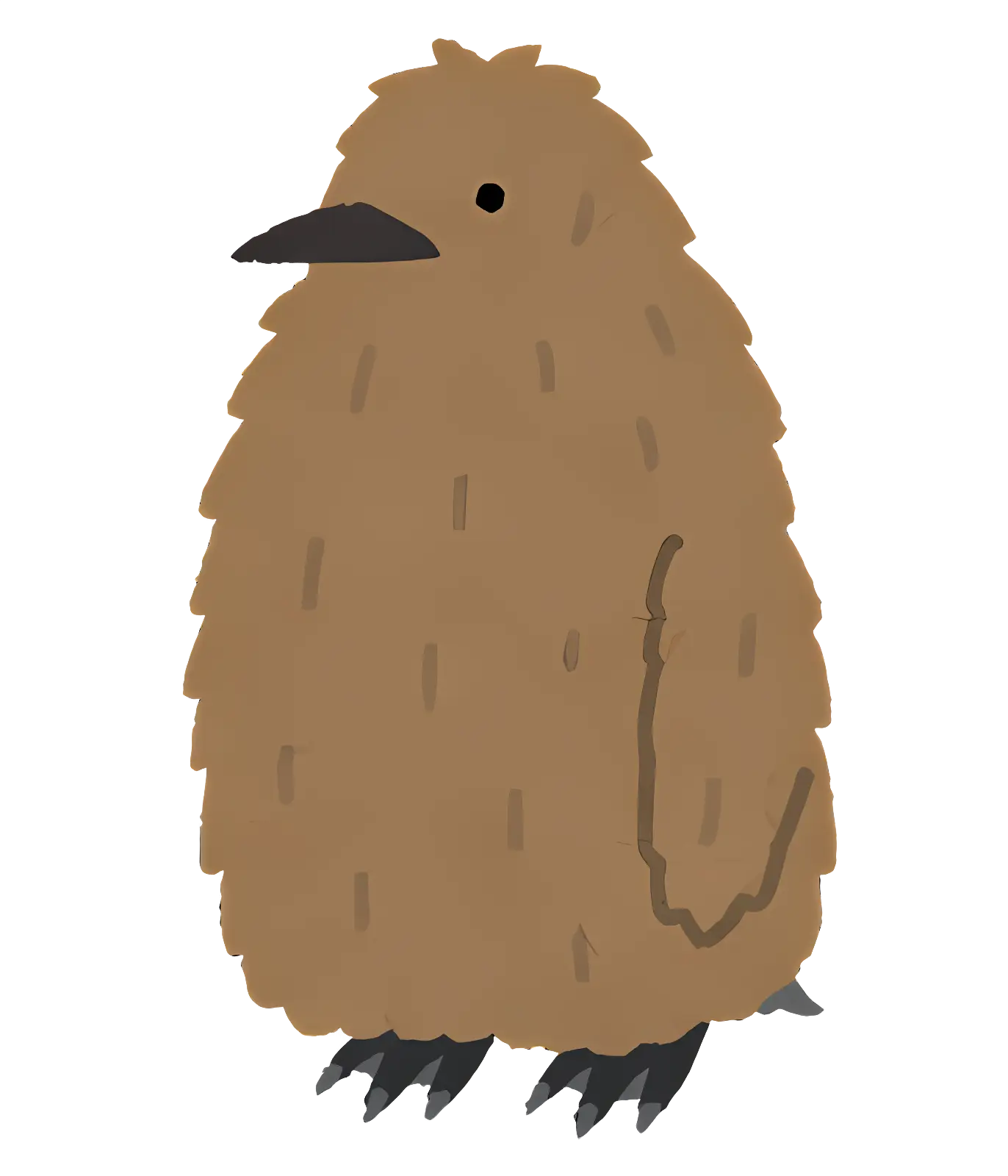 Cute Brown Bird Cartoon Illustration