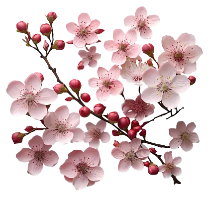 Pink Cherry Blossoms on Branch for Spring