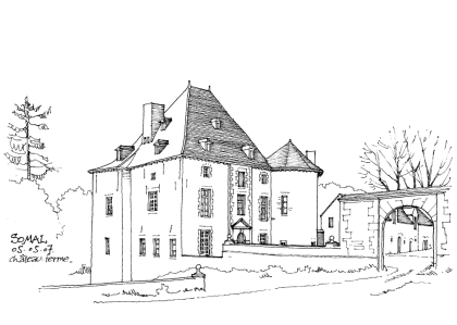 Detailed Castle Drawing Sketch