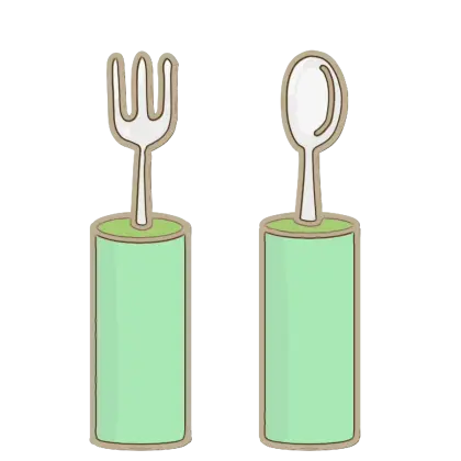 Fork and Spoon in Holders